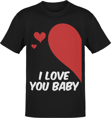 Valentines I Love You Baby Adult Right Graphic T-Shirt For Men 8Ball